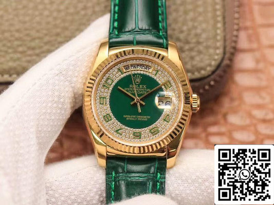 롤렉스 Day-Date 118138 1:1 Best 에디션 그린 다이얼 with diamonds Swiss ETA2836