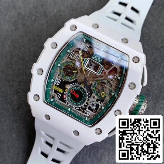 Richard Mille RM011-03 1:1 Best 에디션 KV 팩토리 화이트 Strap