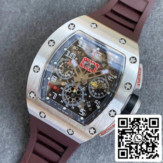 Richard Mille RM11 1:1 Best 에디션 KV 팩토리 티타늄 브라운 Strap