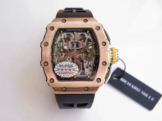 Richard Mille RM11-03 로즈 골드 1:1 Best 에디션 KV KU+ 팩토리 블랙 Strap