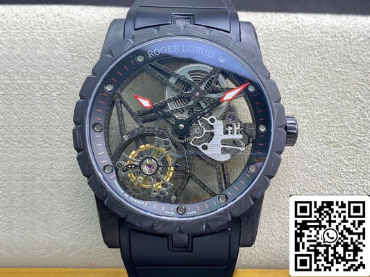 Roger Dubuis Excalibur DBEX0577 1:1 Best 에디션 BBR 팩토리 투르비용 Skeleton Dial