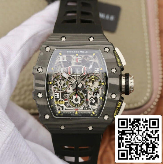 Richard Mille RM11-03 1:1 Best 에디션 KV 팩토리 블랙 Carbon Fiber Case