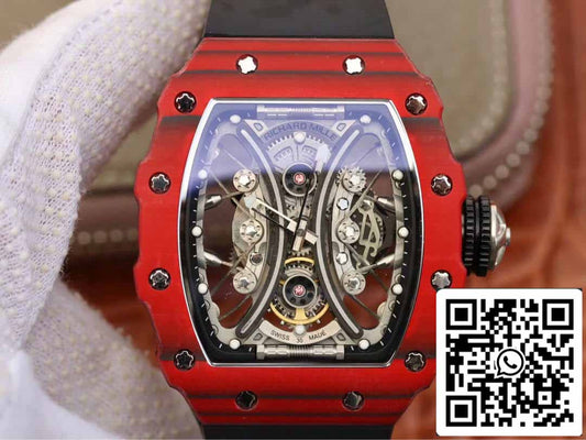 Richard Mille RM53-01 1:1 Best 에디션 KV 팩토리 TPT Carbon Fiber 블랙 Strap