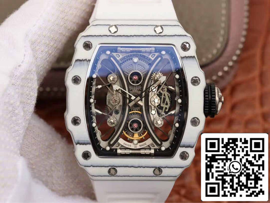 Richard Mille RM53-01 1:1 Best 에디션 KV 팩토리 화이트 TPT Carbon Fiber