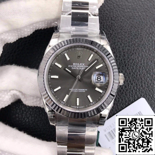 롤렉스 데이트저스트 M126334-0013 41mm 오이스터 Strap VS 팩토리 그레이 다이얼