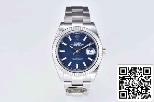 롤렉스 데이트저스트 41MM M126334-0031 1:1 Best 에디션 Clean 팩토리 블루 다이얼 오이스터 Strap