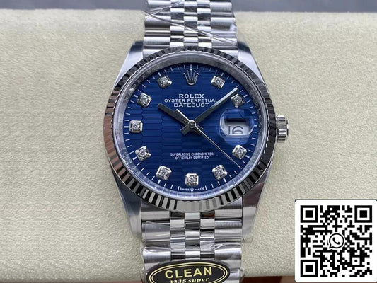 롤렉스 데이트저스트 M126234-0057 36MM 1:1 Best 에디션 Clean 팩토리 블루 다이얼