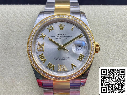 롤렉스 데이트저스트 M126283RBR-0018 1:1 Best 에디션 EW 팩토리 Silver Dial