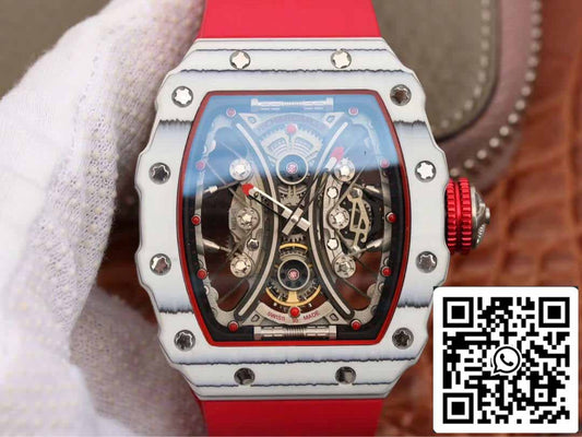 Richard Mille RM53-01 1:1 Best 에디션 KV 팩토리 TPT Carbon Fiber Red Strap