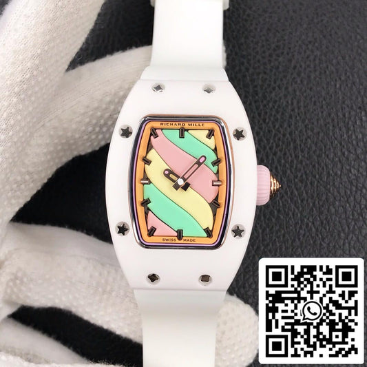Richard Mille RM-07 Bon Bon 1:1 Best 에디션 RM 팩토리 화이트 세라믹 Case