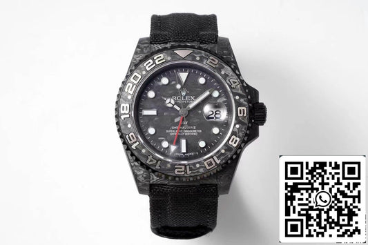 롤렉스 GMT-MASTER II Diw 1:1 Best 에디션 Carbon Fiber 블랙 Fabric Strap
