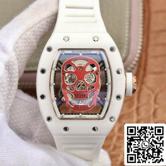 Richard Mille RM52-01 1:1 Best 에디션 KV 팩토리 화이트 세라믹
