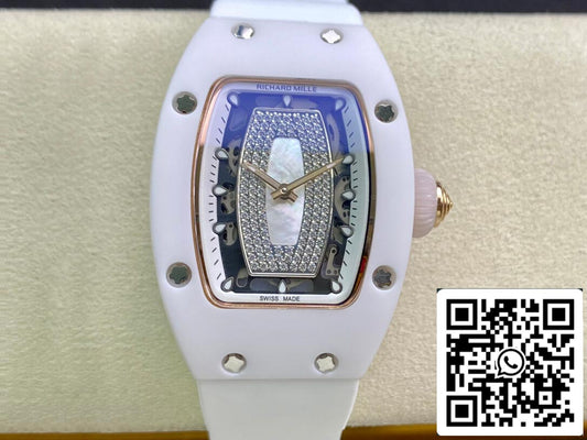 Richard Mille RM 07-01 1:1 Best 에디션 RM 팩토리 세라믹 화이트 Strap