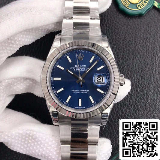 롤렉스 데이트저스트 M126334-0001 41mm 오이스터 Strap VS 팩토리 블루 다이얼