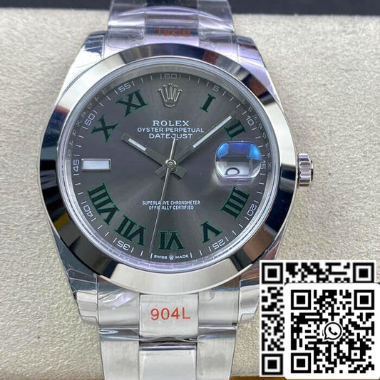 롤렉스 데이트저스트 M126300-0013 41MM 1:1 Best 에디션 EW 팩토리 Dark 그레이 다이얼