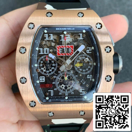Richard Mille RM11 1:1 Best 에디션 KV 팩토리 로즈 골드 Camouflage Strap