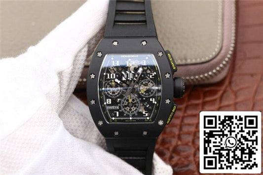 Richard Mille RM-011 1:1 Best 에디션 KV 팩토리 블랙 Strap
