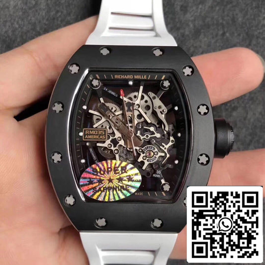 Richard Mille RM035 Americas KV 팩토리 1:1 Best 에디션 화이트 Strap