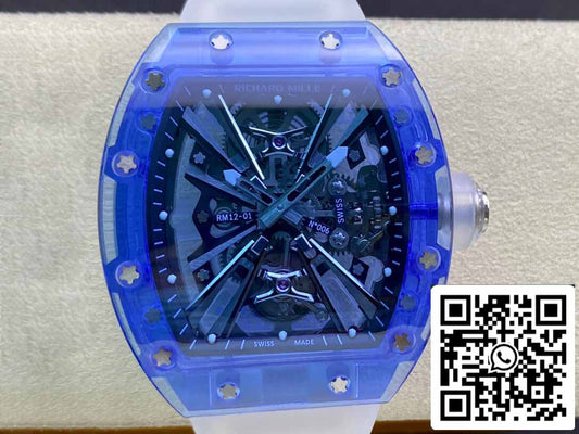 Richard Mille RM12-01 1:1 Best 에디션 RM 팩토리 투르비용 사파이어 Clear Version