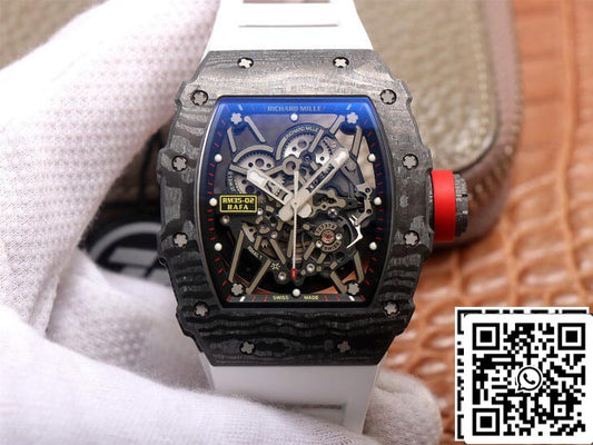 Richard Mille RM35-02 1:1 Best 에디션 ZF 팩토리 화이트 러버 스트랩