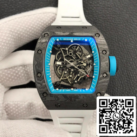 Richard Mille RM055 1:1 Best 에디션 ZF 팩토리 Carbon Fiber Skeleton Dial