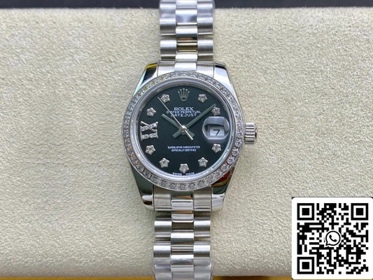 Rolex Datejust 28MM 1:1 Best 에디션 BP 팩토리 Diamond set 블랙 다이얼