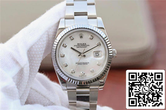롤렉스 데이트저스트 M126334-0019 1:1 Best 에디션 EW 팩토리 화이트 Mother-Of-Pearl Dial