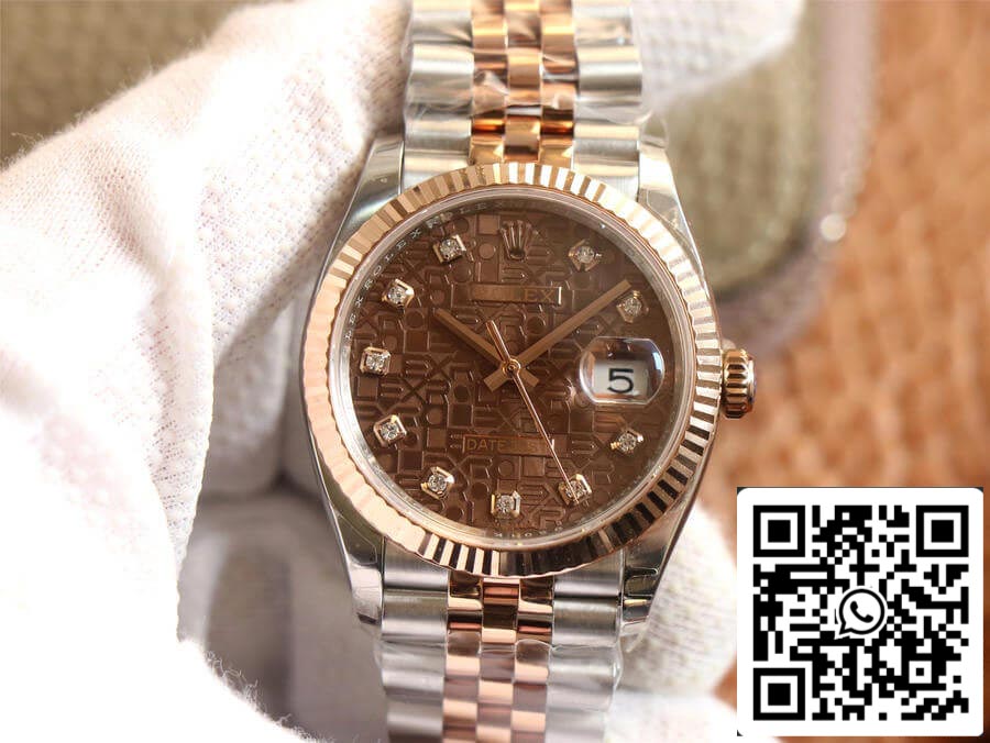 롤렉스 데이트저스트 M126231-0025 1:1 Best 에디션 EW 팩토리 로즈 골드 Chocolate Color Dial