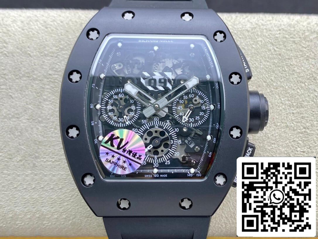 Richard Mille RM011 1:1 Best 에디션 KV 팩토리 세라믹 블랙 Case