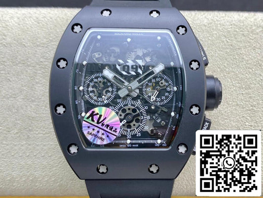 Richard Mille RM011 1:1 Best 에디션 KV 팩토리 세라믹 블랙 Case