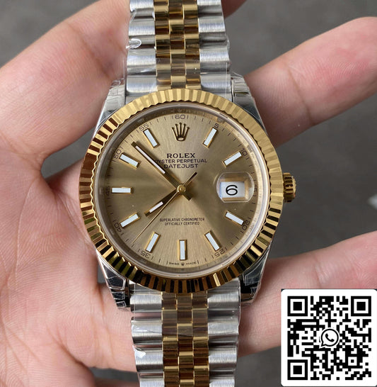 롤렉스 데이트저스트 M126333-0010 41MM 1:1 Best 에디션 VS 팩토리 Gold Bezel