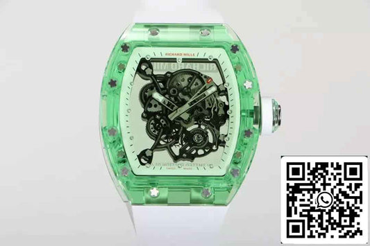 Replica Richard Mille RM055 Best 1:1 에디션 RM 팩토리 그린 Transparent Case