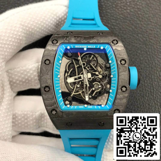 Richard Mille RM055 1:1 Best 에디션 ZF 팩토리 블루 러버 스트랩