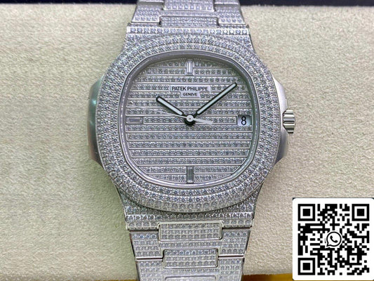 파텍 필립 노틸러스 5719/10G-010 1:1 Best 에디션 PPF 팩토리 V4 Silver Diamond Swiss ETA324
