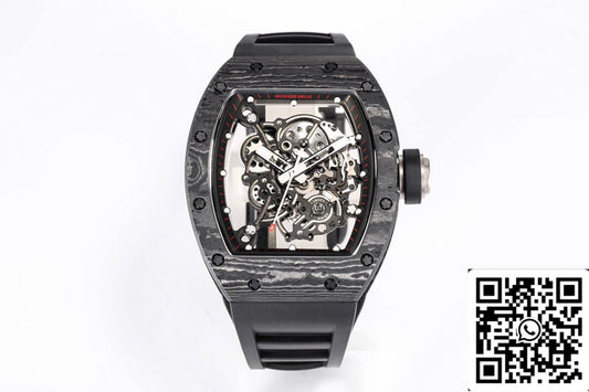 Richard Mille RM055 NTPT 1:1 Best 에디션 BBR 팩토리 블랙 Carbon Fiber Dial