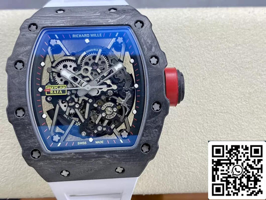 Richard Mille RM35-02 1:1 Best 에디션 T+ 팩토리 Carbon Fiber 화이트 Strap