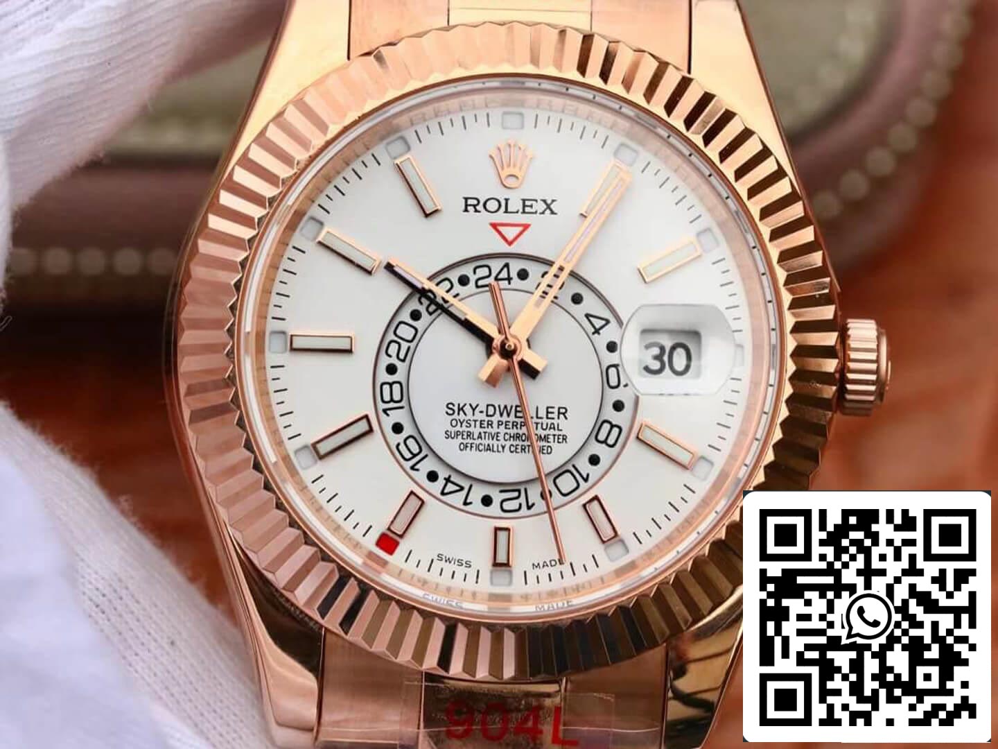 롤렉스 Sky Dweller M326935-0005 Best 1:1 에디션 Noob 팩토리 로즈 골드