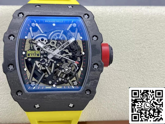 Richard Mille RM35-02 1:1 Best 에디션 T+ 팩토리 NTPT Carbon Fiber Yellow Strap