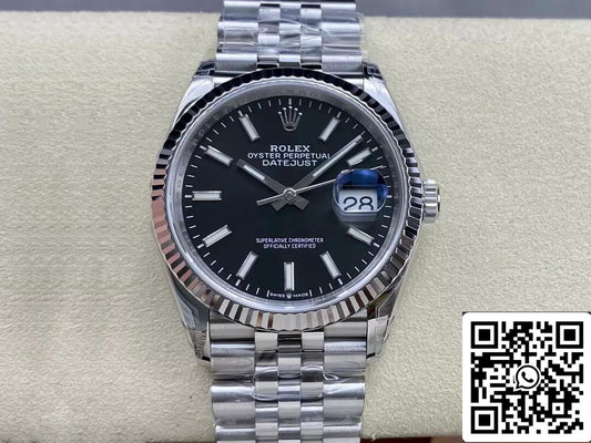 롤렉스 데이트저스트 M126234-0015 36MM 1:1 Best 에디션 VS 팩토리 블랙 다이얼