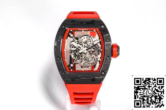Richard Mille RM055 NTPT 1:1 Best 에디션 BBR 팩토리 Carbon Fiber Red Strap