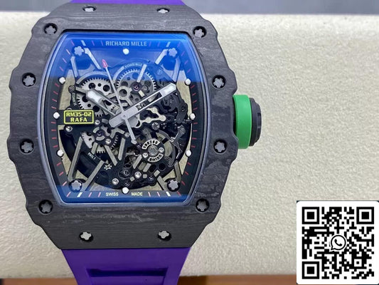 Richard Mille RM35-02 1:1 Best 에디션 T+ 팩토리 NTPT Carbon Fiber Purple Strap