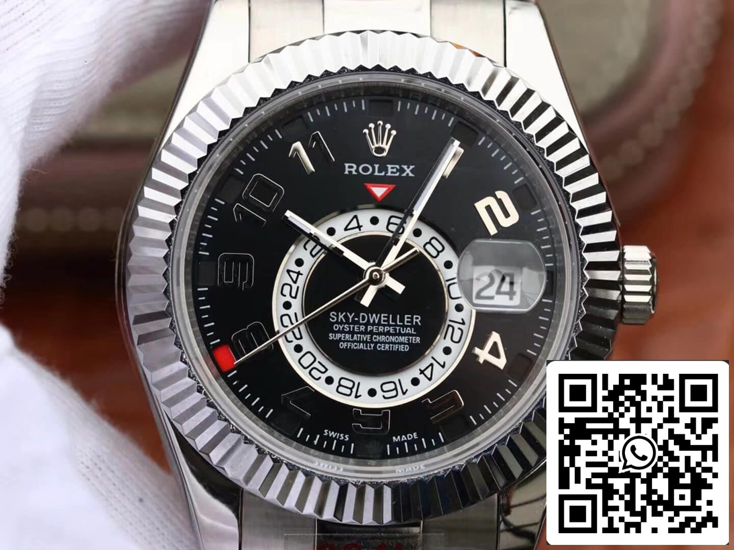 롤렉스 Sky Dweller 326939 Best 1:1 에디션 Noob 팩토리 블랙 다이얼 and Silver