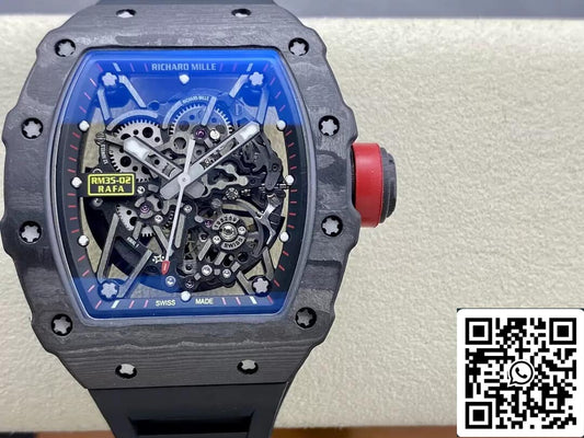 Richard Mille RM35-02 1:1 Best 에디션 T+ 팩토리 NTPT Carbon Fiber 블랙 Strap
