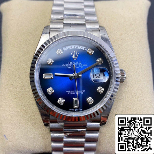 롤렉스 Day Date M128239-0023 1:1 Best 에디션 EW 팩토리 Gradient 블루 다이얼
