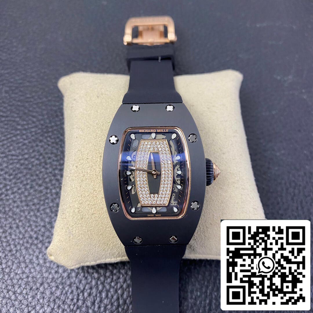 Richard Mille RM 07-01 1:1 Best 에디션 RM 팩토리 블랙 러버 스트랩