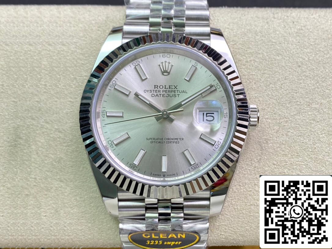 롤렉스 데이트저스트 M126334-0004 41mm 주빌리 Strap Clean 팩토리 화이트 다이얼