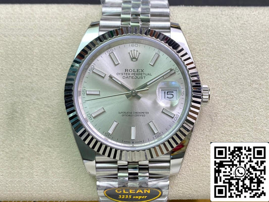 롤렉스 데이트저스트 M126334-0004 41mm 주빌리 Strap Clean 팩토리 화이트 다이얼