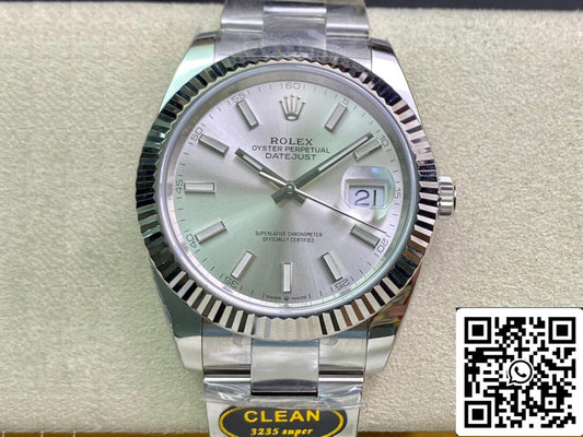 롤렉스 데이트저스트 M126334-0003 41mm 오이스터 Strap Clean 팩토리 화이트 다이얼
