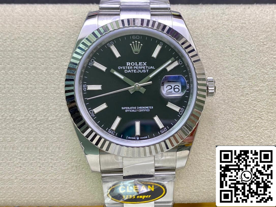 롤렉스 데이트저스트 M126334-0017 41mm 오이스터 Strap Clean 팩토리 화이트 다이얼