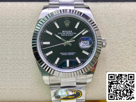 롤렉스 데이트저스트 M126334-0017 41mm 오이스터 Strap Clean 팩토리 화이트 다이얼